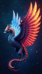 Fototapeta premium Beautiful wing patterns for fantasy and mythological designs , mythological, intricate