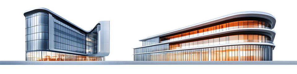 Fototapeta premium Architectural element of m modern building isolated on transparent background,