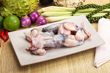 Delicous fresh raw uncooked frog