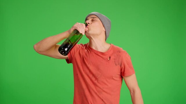 Rude and uneducated drunk man bothering girls