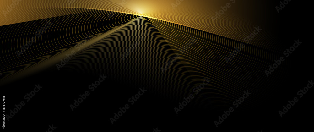 Poster vector abstract light gold effect, flow line, motion pattern and golden gradient color for luxury wa