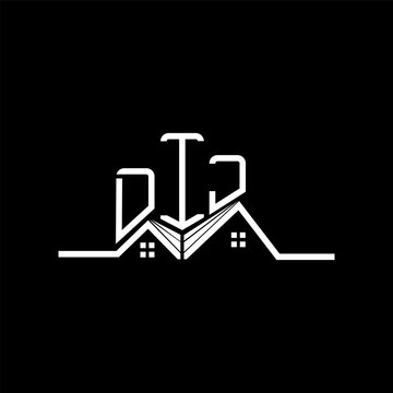 DIJ Real State logo design, DIJ simple and modern logo. DIJ luxurious alphabet design