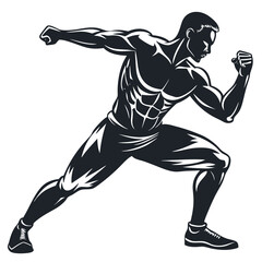 Naklejka premium bodybuilder silhouette