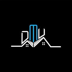 DMU Real State logo design, DMU simple and modern logo. DMU luxurious alphabet design