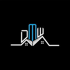 DMW Real State logo design, DMW simple and modern logo. DMW luxurious alphabet design