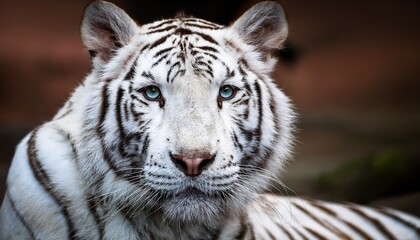 beautiful portrait of a white tiger
