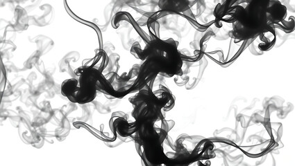 Abstract Ink Smoke Background: Elegant Black and White Fluid Swirls for Modern Design Patterns