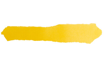 Obraz premium Isolated torn yellow stripe of matte paper on white background 