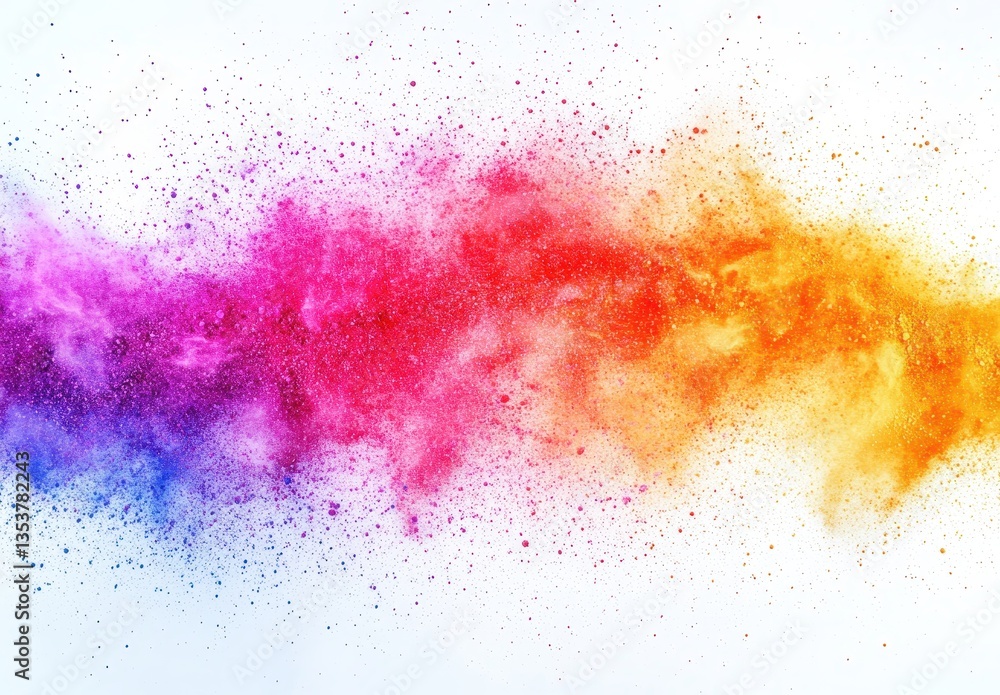 Aufkleber vibrant color explosion of powdered pigments against a white background creating a stunning abstract