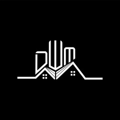 DWM Real State logo design, DWM simple and modern logo. DWM luxurious alphabet design