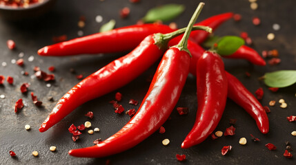 red hot chili peppers on wooden background
