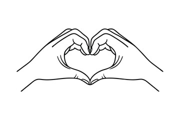 Fototapeta premium Two hands forming a heart shape, love gesture, romantic symbol