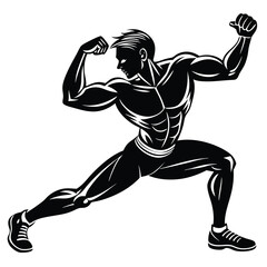 Fototapeta premium Bodybuilder silhouette vector