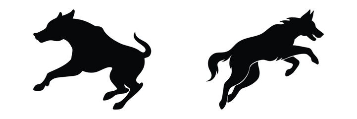 Dog Vector silhouette on a white background. Dog black vector.