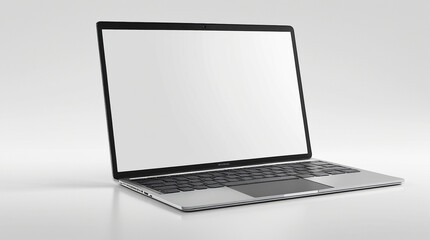 Isolated laptop mockup without background with blank screen. Stock royalty free
