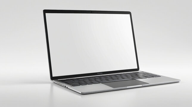 Isolated laptop mockup without background with blank screen. Stock royalty free