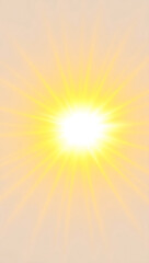 Obraz premium Sun rays effect isolated on background. Glowing sunlight with shine rays. Light PNG. sunburst, glistening light sun, Yellow sun glow. Sun glare. Summer spring decoration design elements 