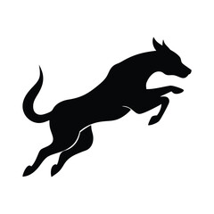 Dog Vector silhouette on a white background. Dog black vector.