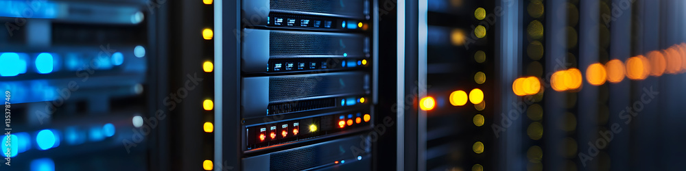 Poster computer server isolated on transparent background,