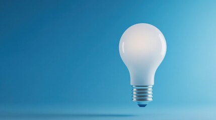 Lightbulb on blue background