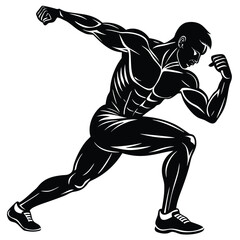 Fototapeta premium Exercise Silhouette vector black color silhouette