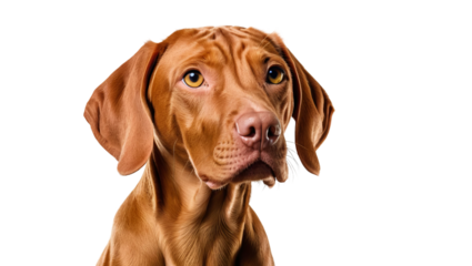 Portrait of a Beautiful Brown Dog with Expressive Eyes and Ears