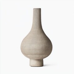 Modern stoneware vase on white background