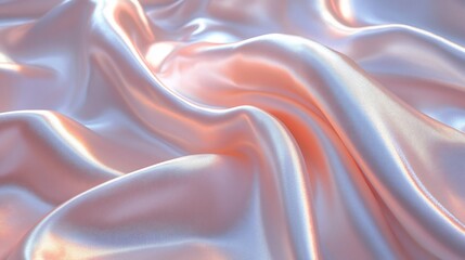 Obraz premium Elegant and soft waves of shimmering fabric, a pastel dreamlike background