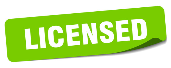 licensed sticker. licensed label