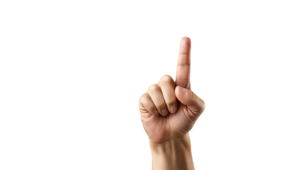 Hand Gesture with Finger Pointing Up Signifying Agreement or Idea