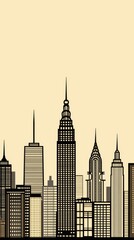 Obraz premium Cityscape illustration. Buildings in a skyline background. Use for decoration or background