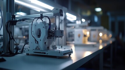 Fototapeta premium A space-based 3D printing lab producing components for interstellar missions.