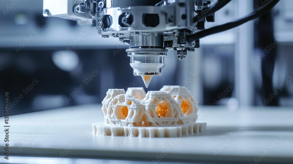 Poster a space-based 3d printing lab producing components for interstellar missions.