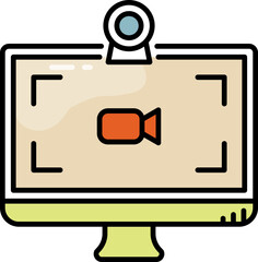 Screen video recording line icon
