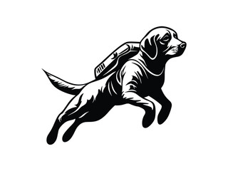 Fototapeta premium Astronaut Labrador Vector Illustration: Space Dog Concept
