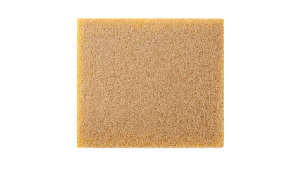 Close-Up of a Rectangular Yellow Cleaning Sponge on a White Background