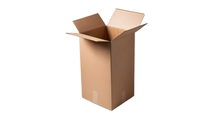 Open Cardboard Box with Flaps for Shipping and Packaging Use