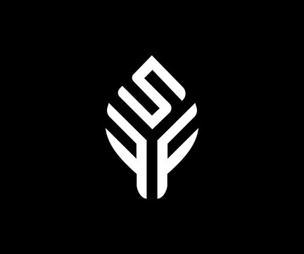 SFF letter leaf shape simple logo