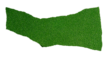 Isolated torn green stripe of shiny paper on white background