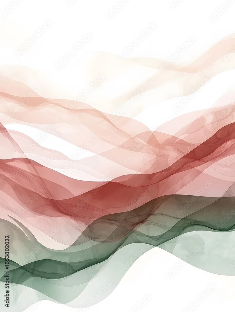 Poster flowing abstract waves digital art creative design soft colors minimalist style artistic expression