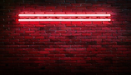 red neon lights on grungy brick wall background