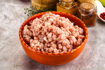 Homemade Raw pork minced meat