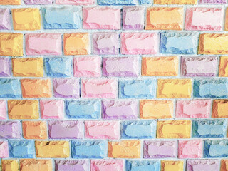 Background of colorful pastel brick wall