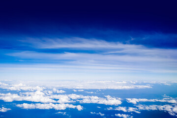 Scenic viewpoint from above clouds in the sky