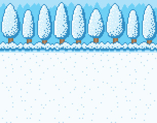 RPG風背景ドット絵　雪原