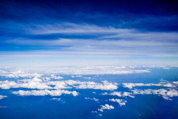 Scenic viewpoint from above clouds in the sky