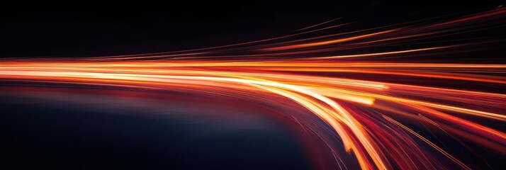 Obraz premium Abstract Light Trails on Black Background