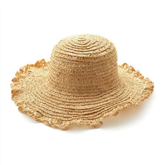 stylish straw hat with wide brim