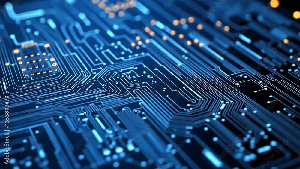 Aufkleber futuristic abstract electronic circuit technology background design generative ai