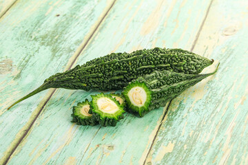 Natural raw ripe green bitter melon